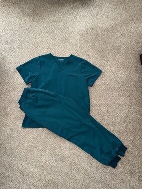 Mandala teal scrub set XL